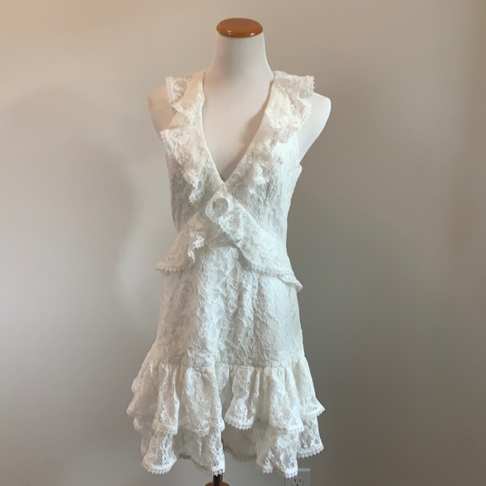 Jay Godfrey white lace dress size 6‎